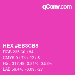 Color code: HEX #EB3CB8 | qconv.com