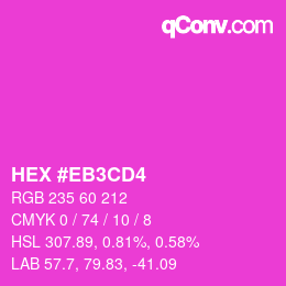 カラーコード: HEX #EB3CD4 | qconv.com