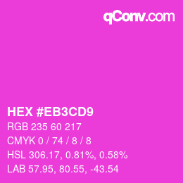 Color code: HEX #EB3CD9 | qconv.com