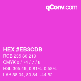 カラーコード: HEX #EB3CDB | qconv.com