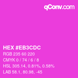 Color code: HEX #EB3CDC | qconv.com