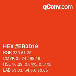 Color code: HEX #EB3D19 | qconv.com