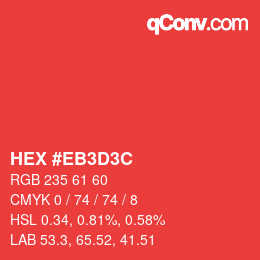 カラーコード: HEX #EB3D3C | qconv.com