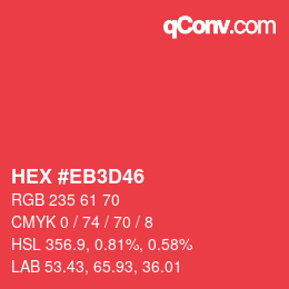 Color code: HEX #EB3D46 | qconv.com