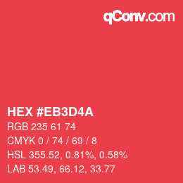 Color code: HEX #EB3D4A | qconv.com