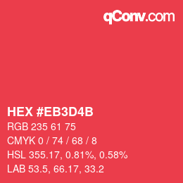 Código de color: HEX #EB3D4B | qconv.com