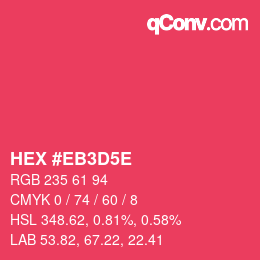 Código de color: HEX #EB3D5E | qconv.com