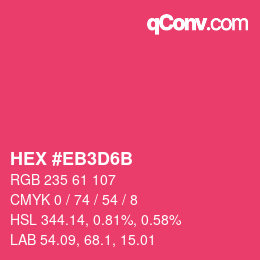 Color code: HEX #EB3D6B | qconv.com