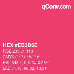 Color code: HEX #EB3D6E | qconv.com