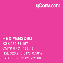 Color code: HEX #EB3D9D | qconv.com