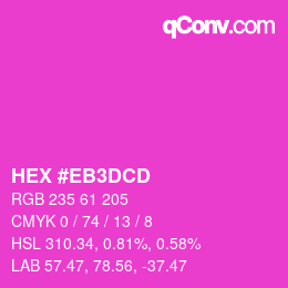 Color code: HEX #EB3DCD | qconv.com