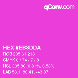 Color code: HEX #EB3DDA | qconv.com