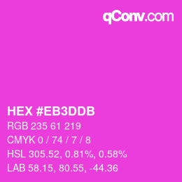 Color code: HEX #EB3DDB | qconv.com