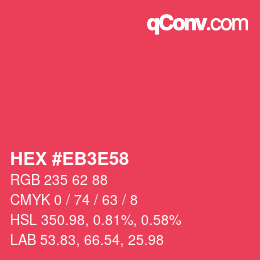 颜色代码: HEX #EB3E58 | qconv.com