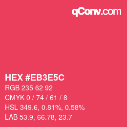 颜色代码: HEX #EB3E5C | qconv.com