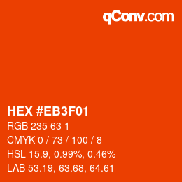 Color code: HEX #EB3F01 | qconv.com