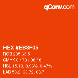 Color code: HEX #EB3F05 | qconv.com