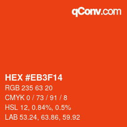 Color code: HEX #EB3F14 | qconv.com