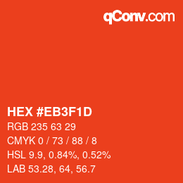 Color code: HEX #EB3F1D | qconv.com