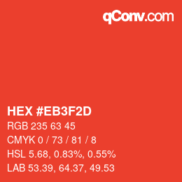 Color code: HEX #EB3F2D | qconv.com
