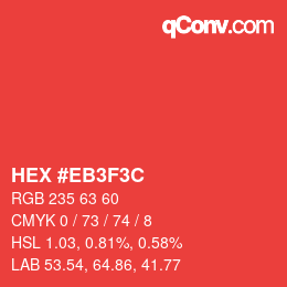 Código de color: HEX #EB3F3C | qconv.com