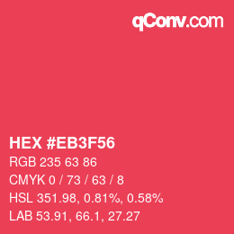 Color code: HEX #EB3F56 | qconv.com