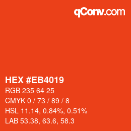 Color code: HEX #EB4019 | qconv.com