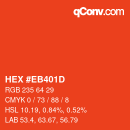 Color code: HEX #EB401D | qconv.com