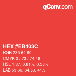 Color code: HEX #EB403C | qconv.com