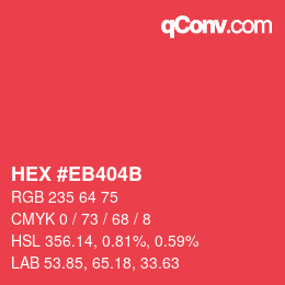Color code: HEX #EB404B | qconv.com