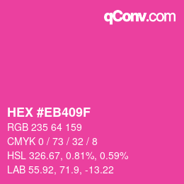 Color code: HEX #EB409F | qconv.com