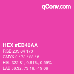 Color code: HEX #EB40AA | qconv.com