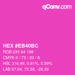 Color code: HEX #EB40BC | qconv.com