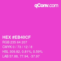 Color code: HEX #EB40CF | qconv.com