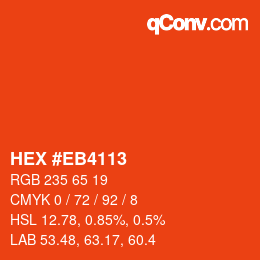 Color code: HEX #EB4113 | qconv.com
