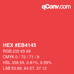 Color code: HEX #EB4145 | qconv.com
