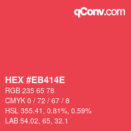 Color code: HEX #EB414E | qconv.com