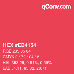 Color code: HEX #EB4154 | qconv.com