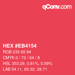 Código de color: HEX #EB4154 | qconv.com