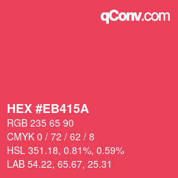 Color code: HEX #EB415A | qconv.com
