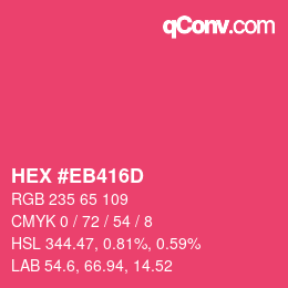 Color code: HEX #EB416D | qconv.com