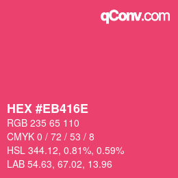 Color code: HEX #EB416E | qconv.com