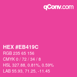 Color code: HEX #EB419C | qconv.com