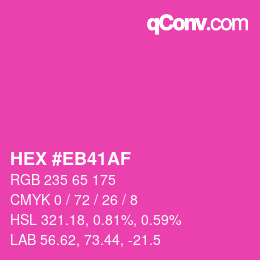 Color code: HEX #EB41AF | qconv.com