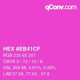 Color code: HEX #EB41CF | qconv.com
