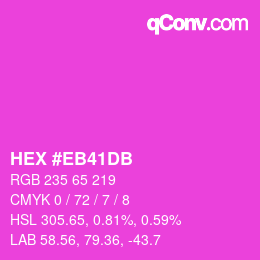 Color code: HEX #EB41DB | qconv.com