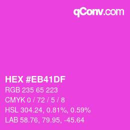 Color code: HEX #EB41DF | qconv.com