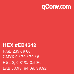 Color code: HEX #EB4242 | qconv.com