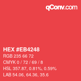 Color code: HEX #EB4248 | qconv.com