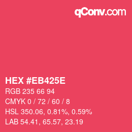 Color code: HEX #EB425E | qconv.com
